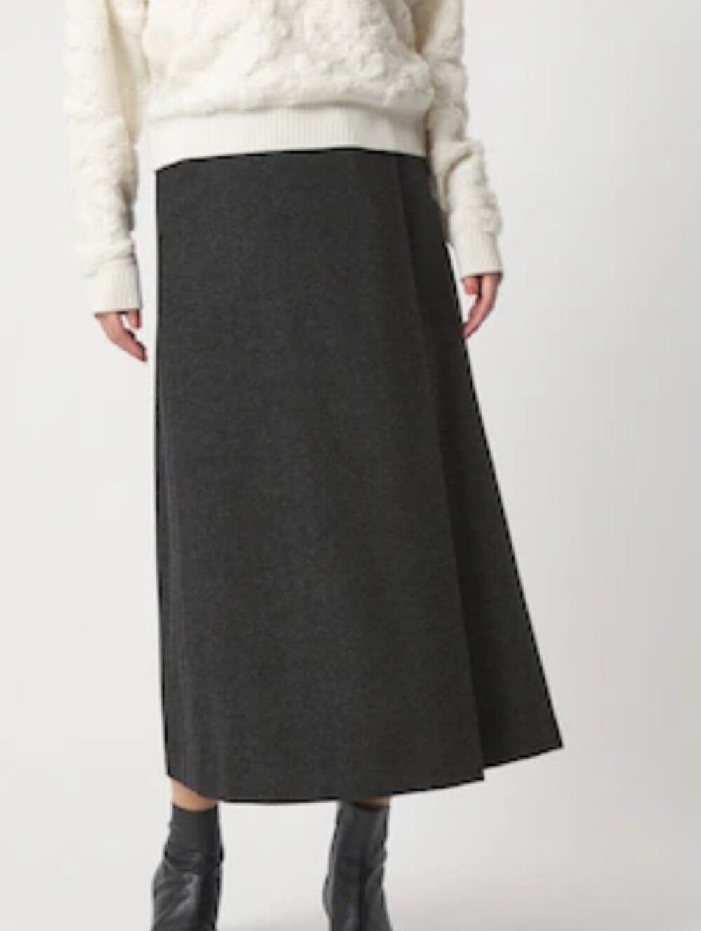 Eileen Fisher Merino Wool Knit Midi Skirt Size XL